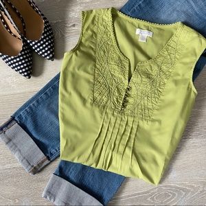 CHRISTOPHER & BANKS Green Sleeveless Top Size L